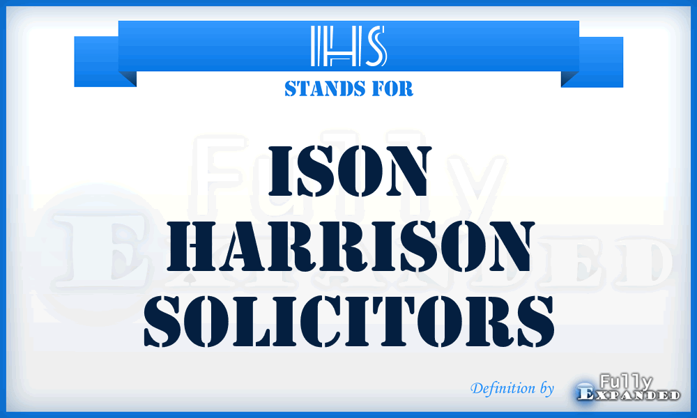IHS - Ison Harrison Solicitors