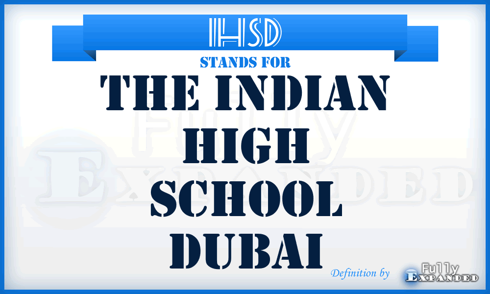 IHSD - The Indian High School Dubai