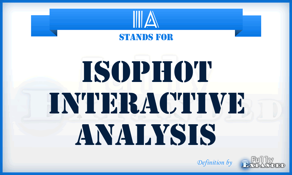 IIA - ISOPHOT Interactive Analysis