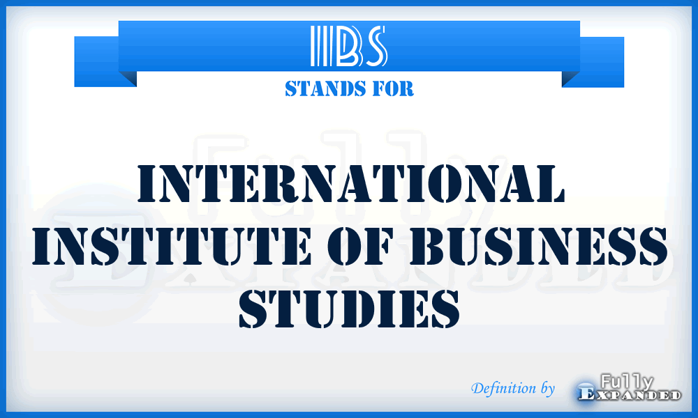 IIBS - International Institute of Business Studies