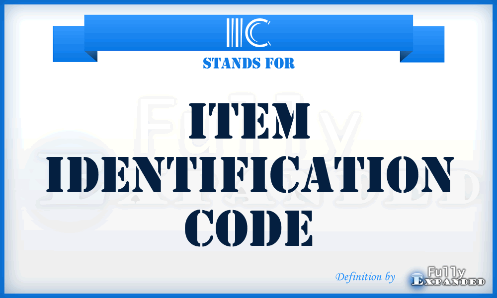 IIC - Item Identification Code