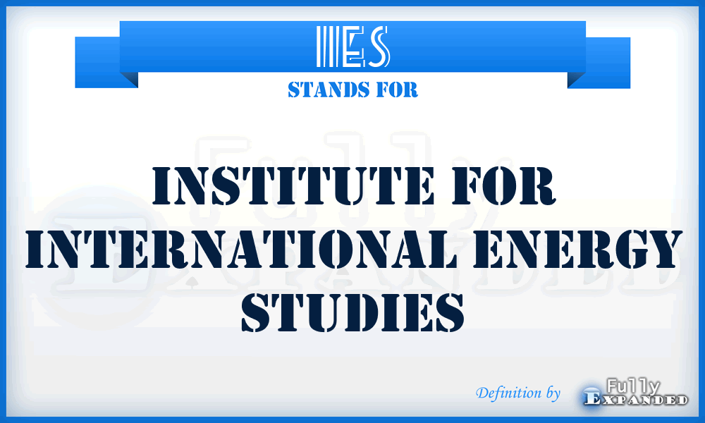 IIES - Institute for International Energy Studies