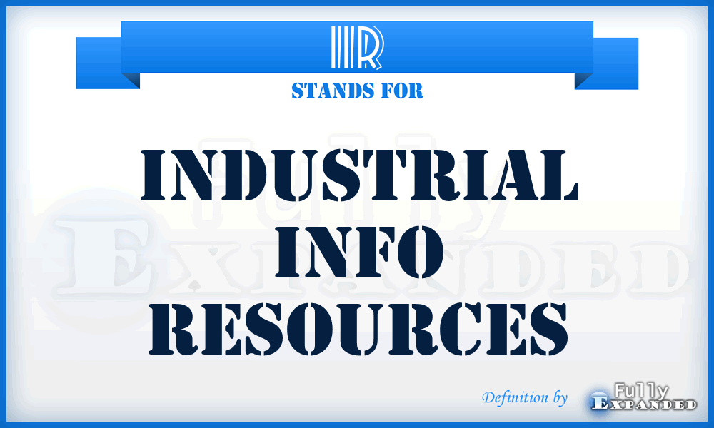 IIR - Industrial Info Resources