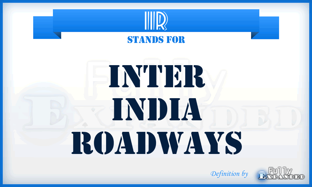 IIR - Inter India Roadways