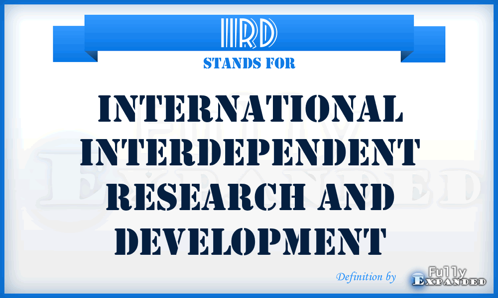 IIRD - international interdependent research and development