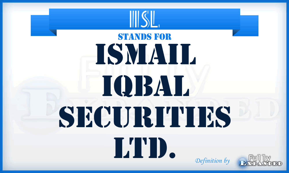 IISL - Ismail Iqbal Securities Ltd.