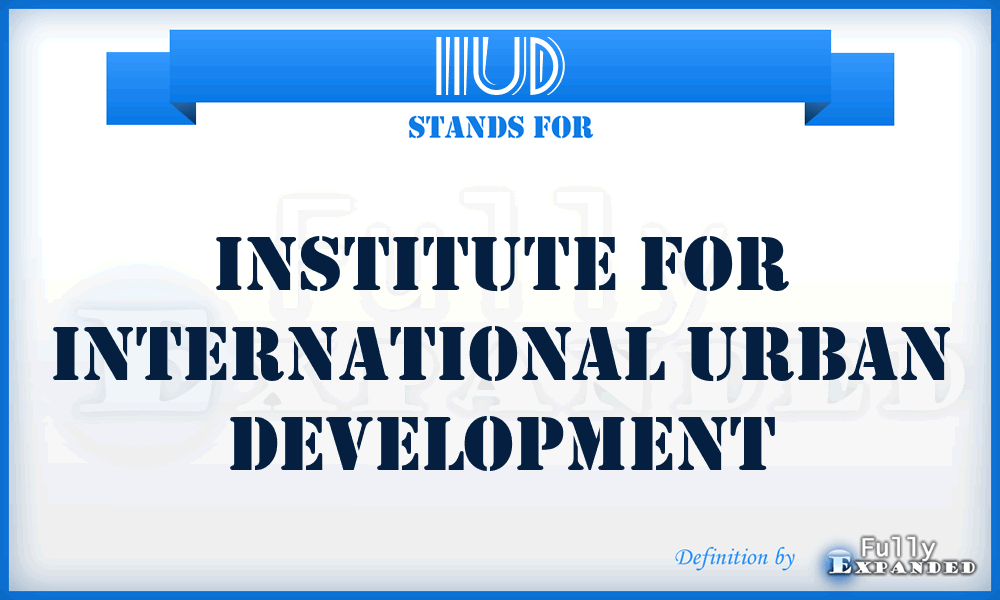 IIUD - Institute for International Urban Development