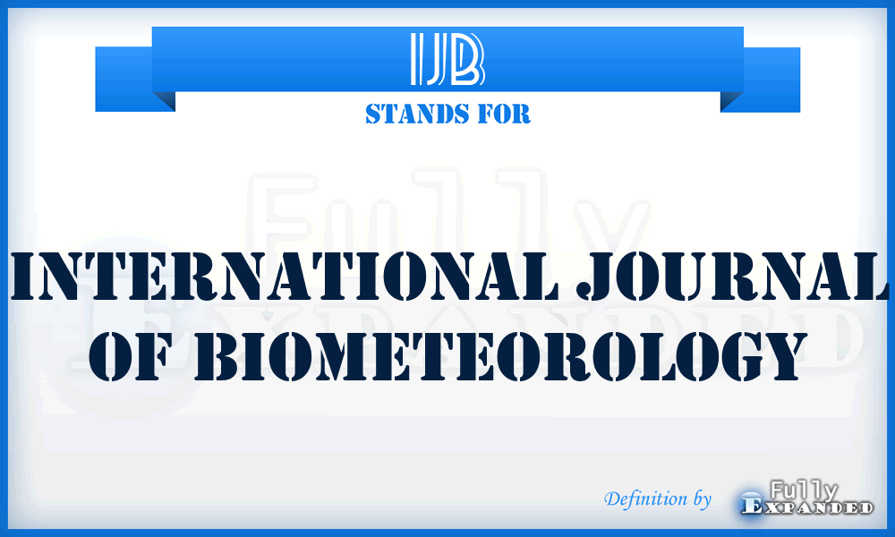 IJB - International Journal of Biometeorology