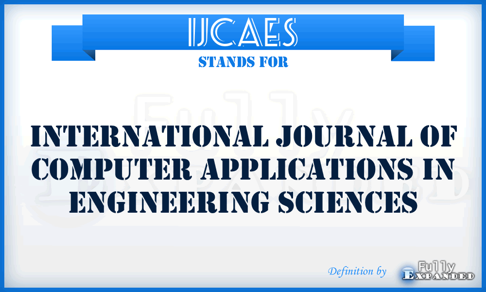 IJCAES - International Journal of Computer Applications in Engineering Sciences