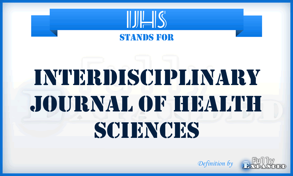 IJHS - Interdisciplinary Journal of Health Sciences