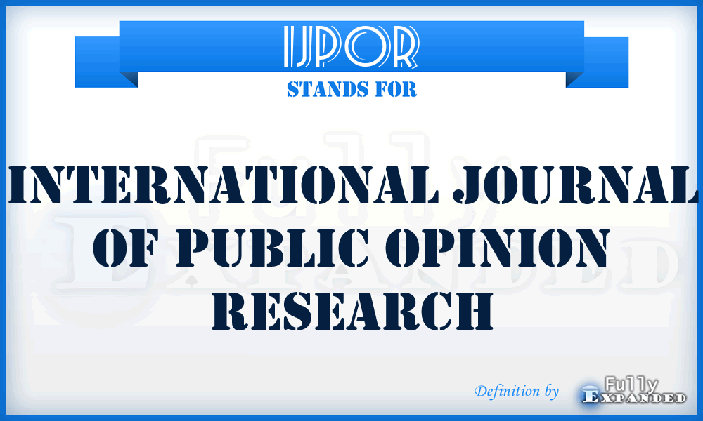IJPOR - International Journal of Public Opinion Research