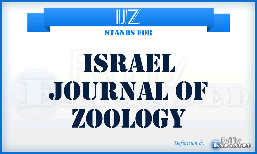 IJZ - Israel Journal of Zoology