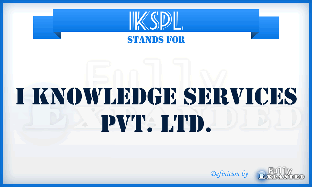IKSPL - I Knowledge Services Pvt. Ltd.