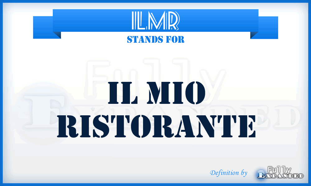 ILMR - IL Mio Ristorante