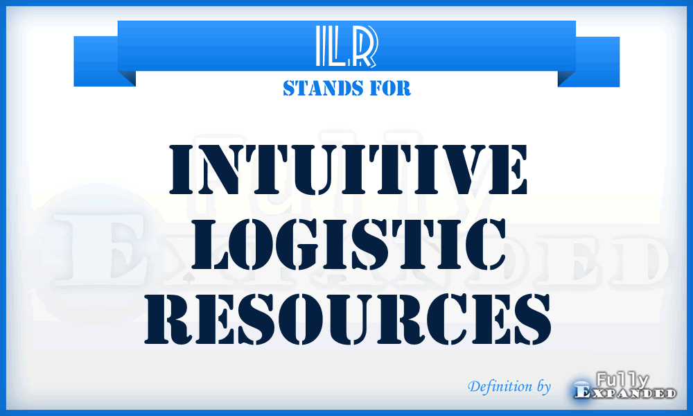 ILR - Intuitive Logistic Resources