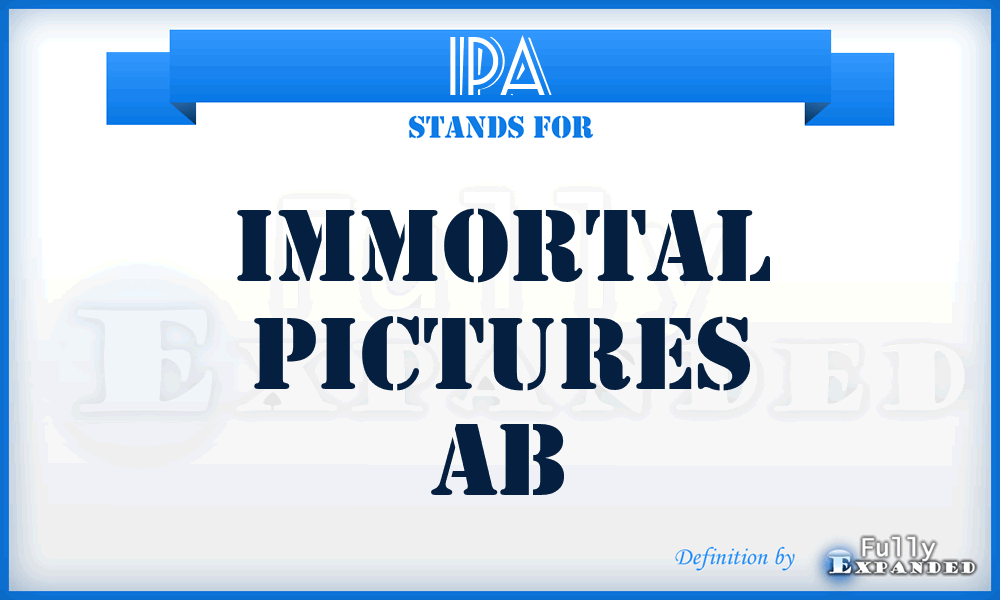 IPA - Immortal Pictures Ab