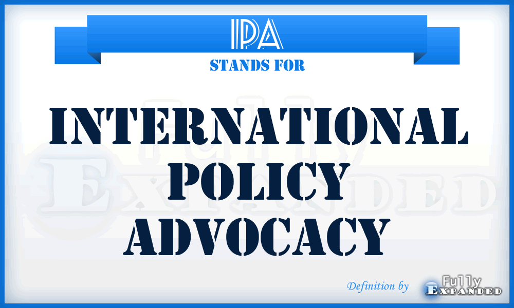 IPA - International Policy Advocacy