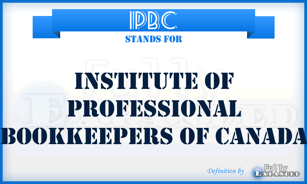 IPBC - Institute of Professional Bookkeepers of Canada