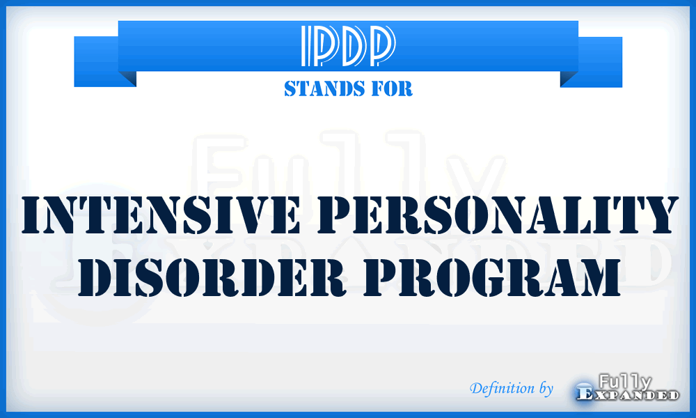 IPDP - Intensive Personality Disorder Program