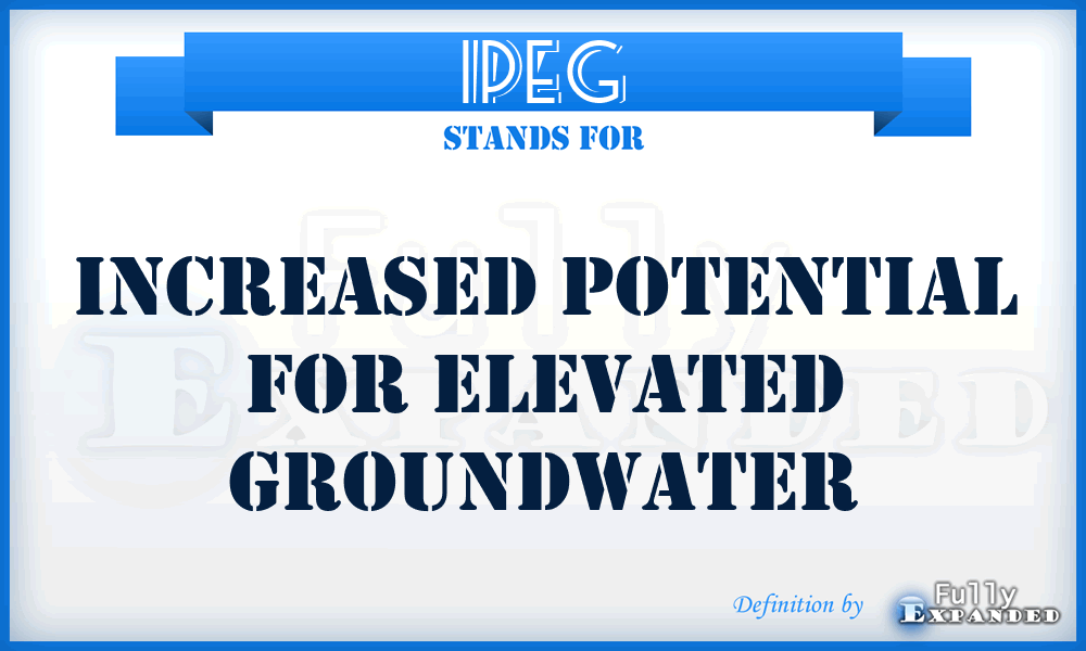 IPEG - Increased Potential for Elevated Groundwater