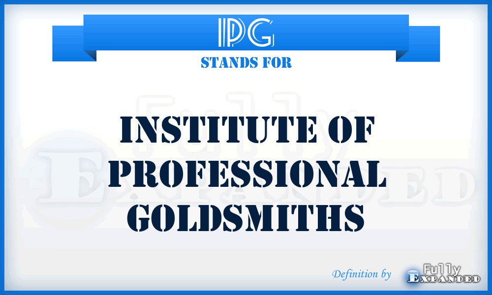 IPG - Institute of Professional Goldsmiths