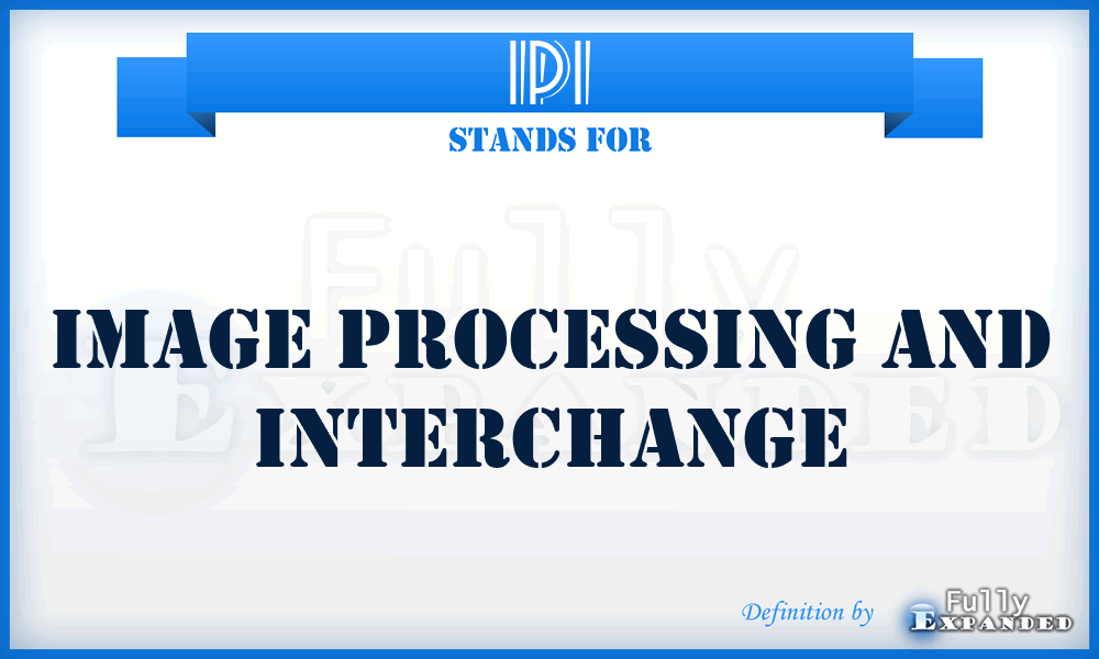 IPI - image processing and interchange