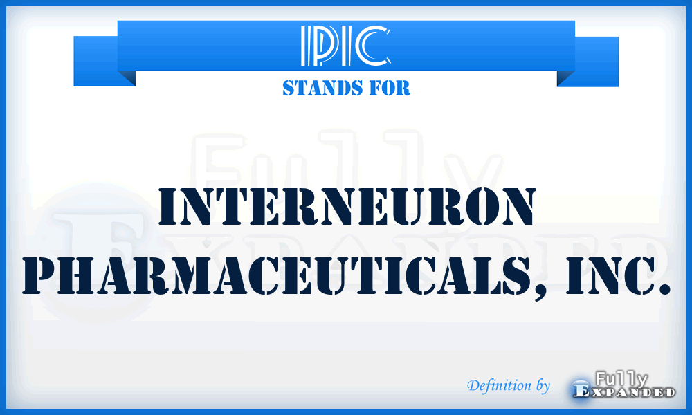 IPIC - Interneuron Pharmaceuticals, Inc.