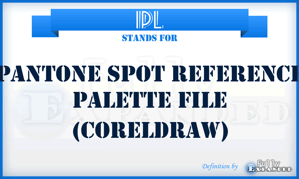 IPL - Pantone Spot reference palette file (CorelDraw)