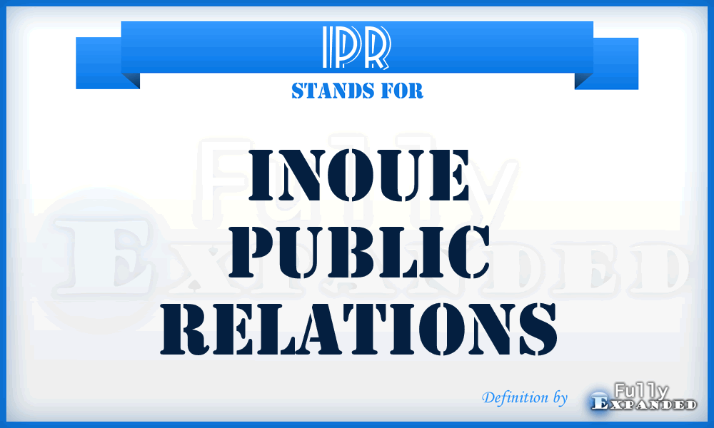 IPR - Inoue Public Relations