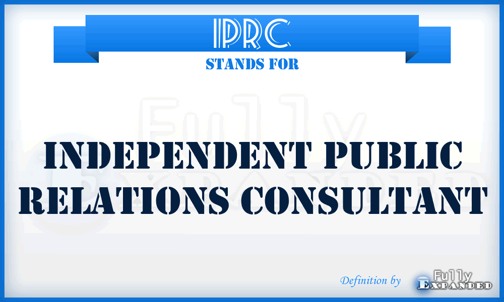 IPRC - Independent Public Relations Consultant