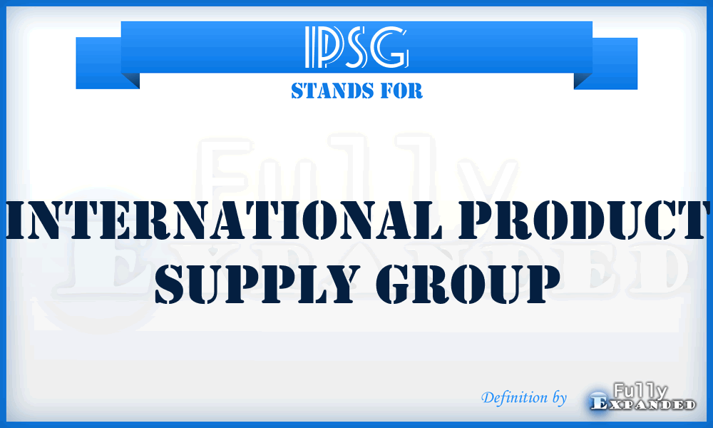 IPSG - International Product Supply Group
