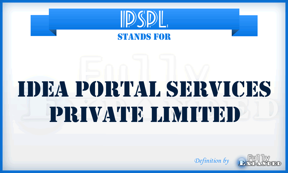 IPSPL - Idea Portal Services Private Limited