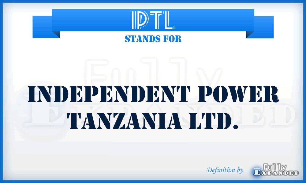 IPTL - Independent Power Tanzania Ltd.