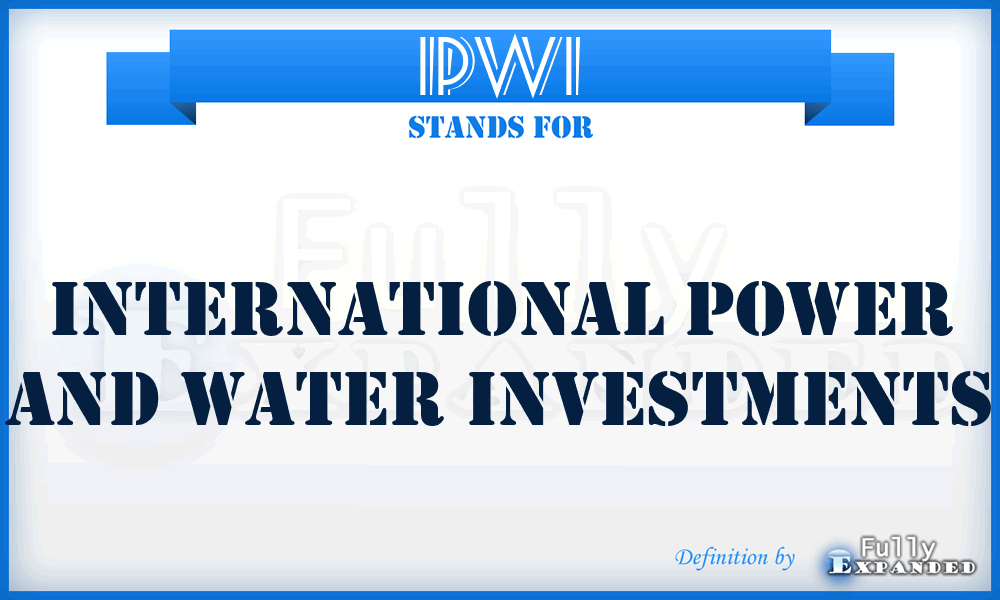 IPWI - International Power and Water Investments