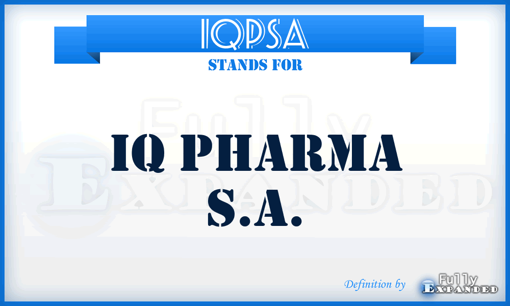 IQPSA - IQ Pharma S.A.