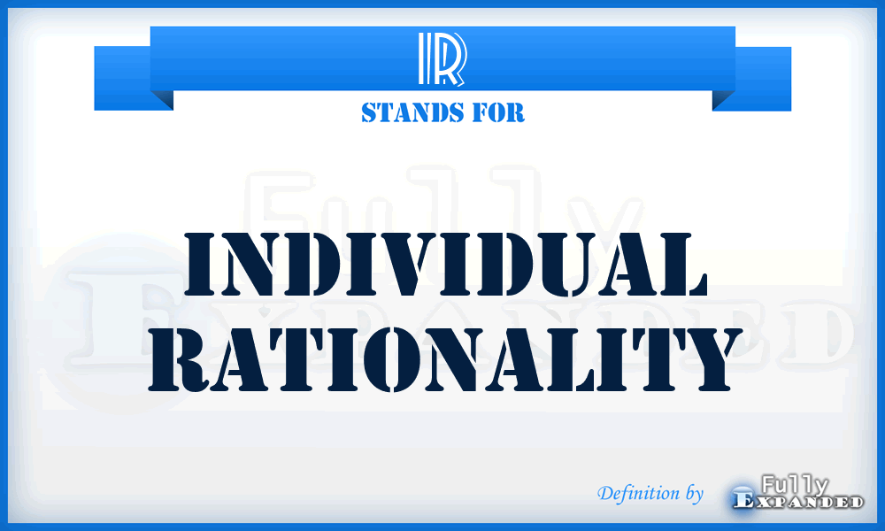 IR - Individual Rationality