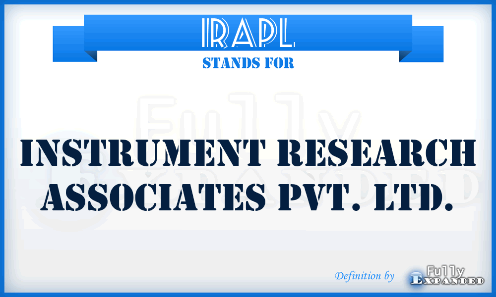 IRAPL - Instrument Research Associates Pvt. Ltd.