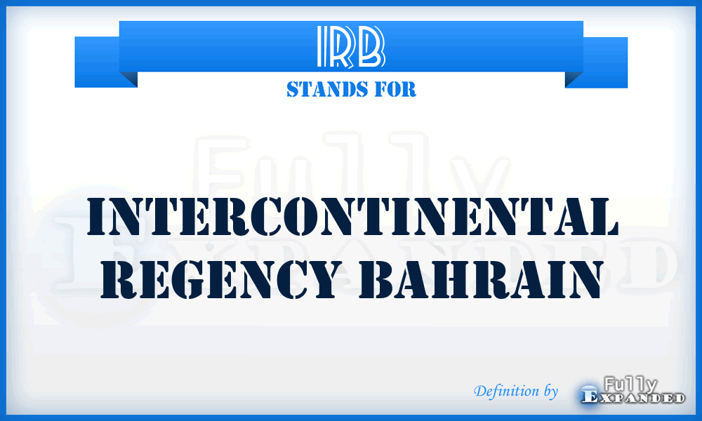 IRB - Intercontinental Regency Bahrain