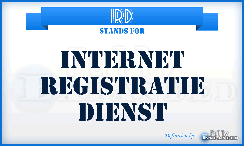 IRD - Internet Registratie Dienst