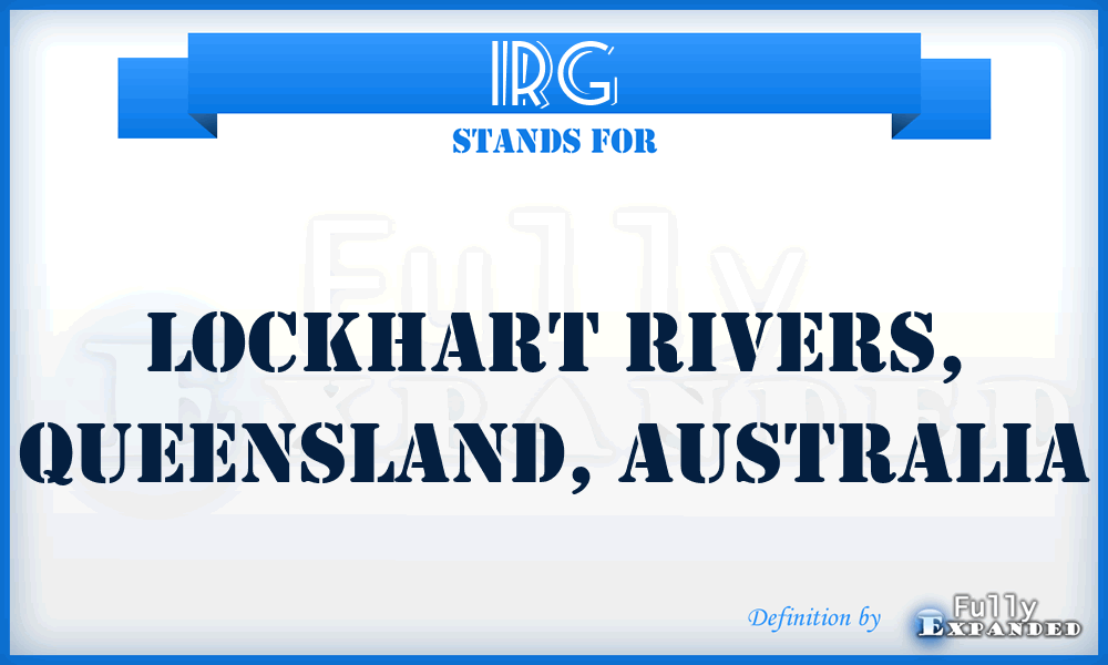 IRG - Lockhart Rivers, Queensland, Australia