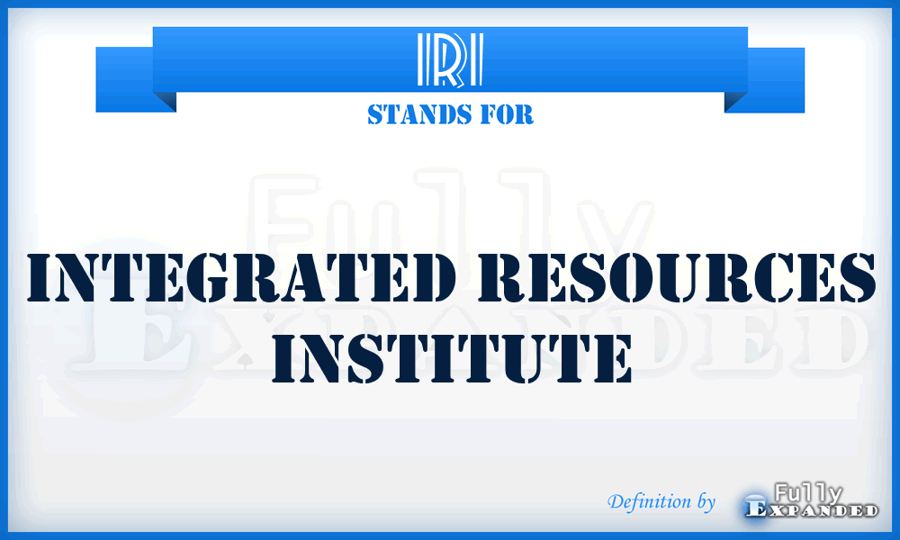 IRI - Integrated Resources Institute