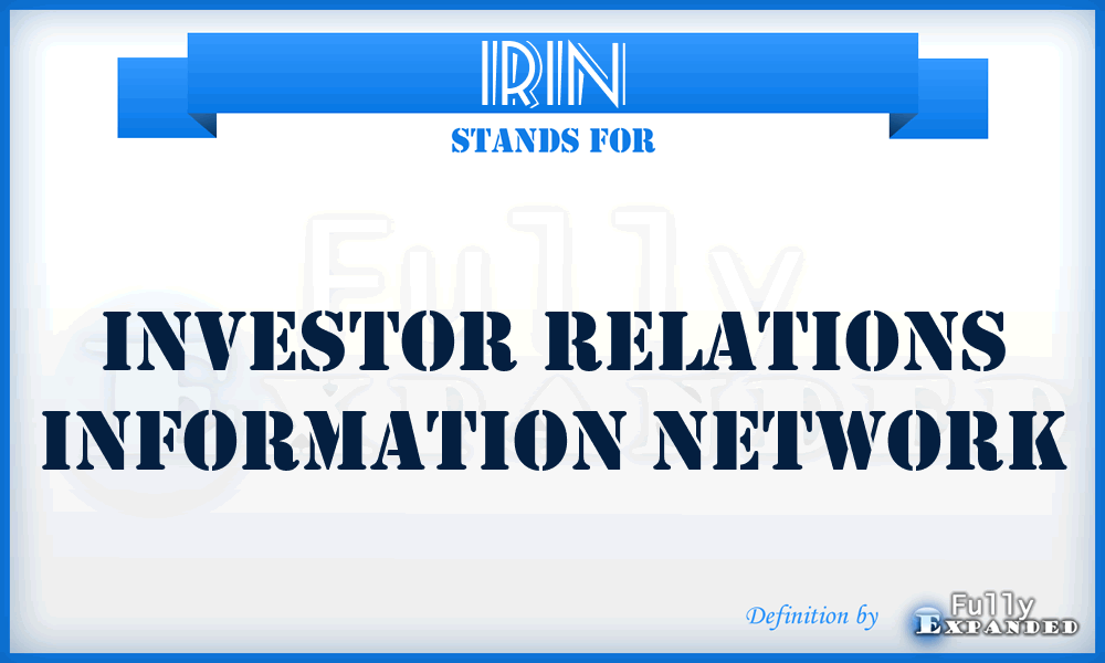 IRIN - Investor Relations Information Network