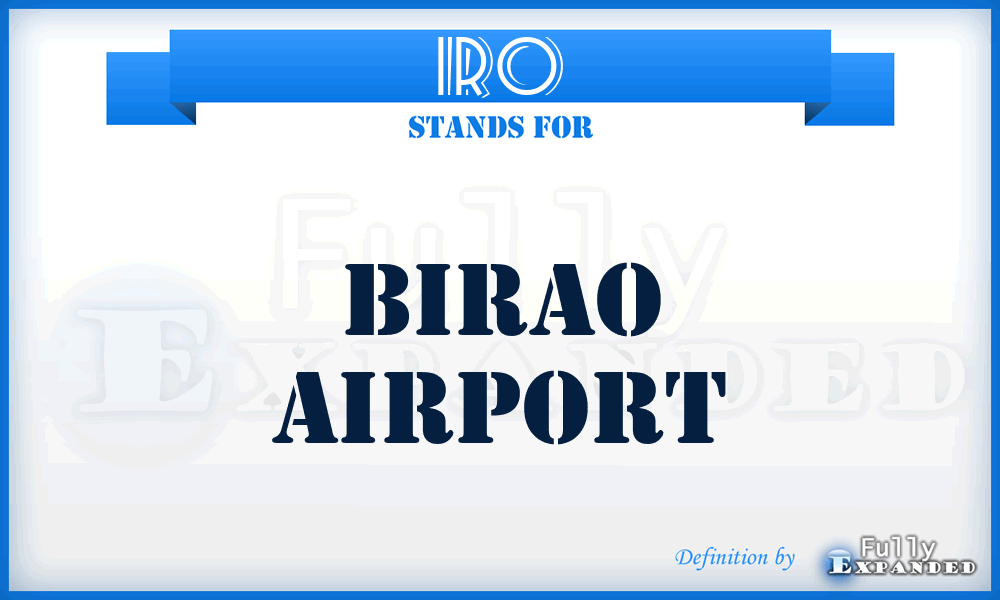 IRO - Birao airport