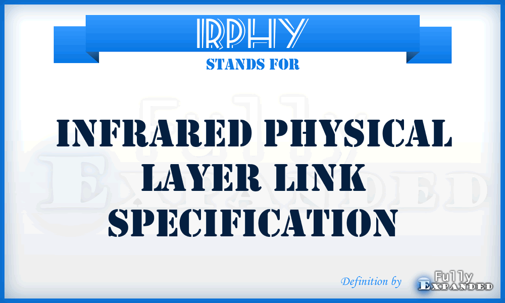 IRPHY - Infrared Physical Layer Link Specification