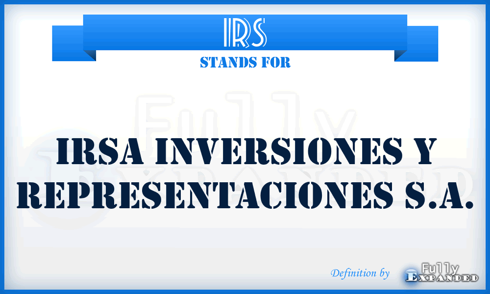 IRS - IRSA Inversiones Y Representaciones S.A.