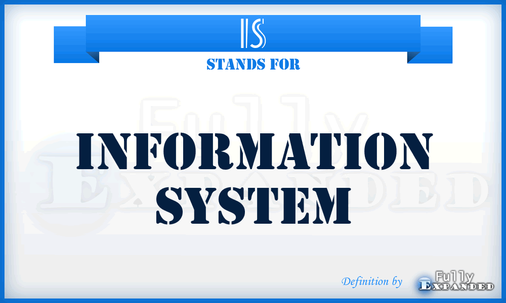 IS - information system