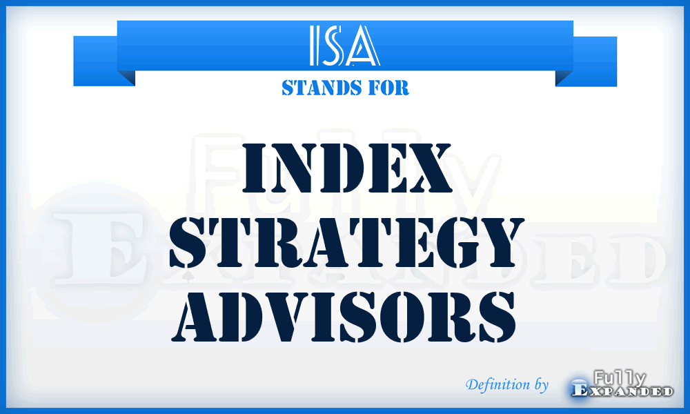 ISA - Index Strategy Advisors