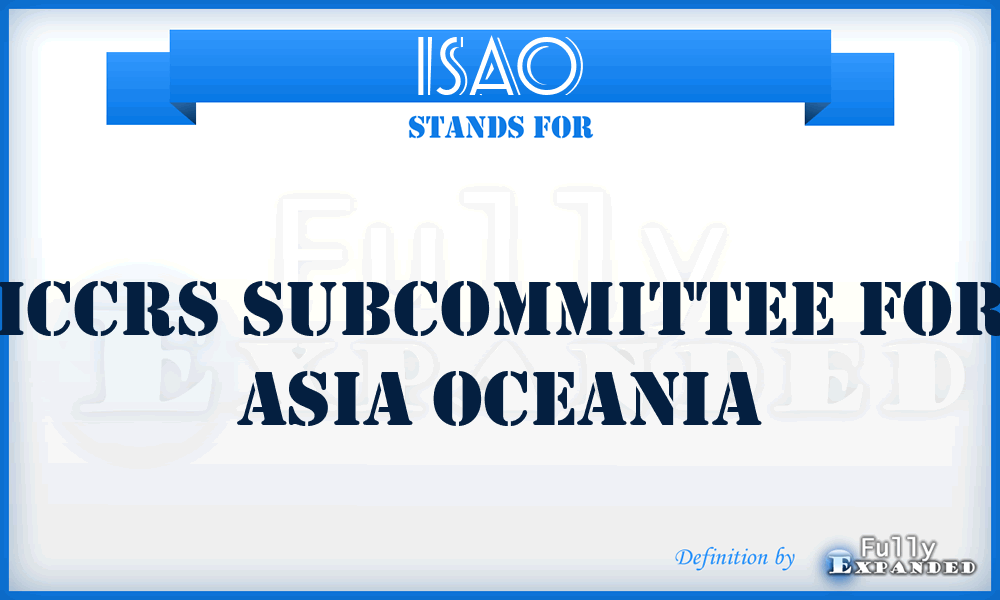 ISAO - ICCRS Subcommittee for Asia Oceania