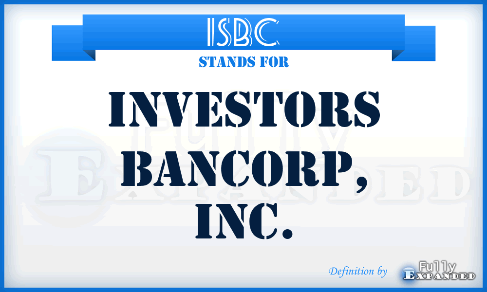 ISBC - Investors Bancorp, Inc.