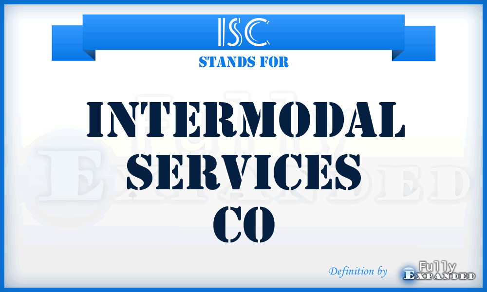 ISC - Intermodal Services Co